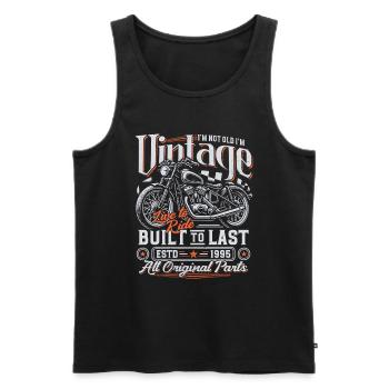 1995 Vintage Born Motorcycle Birthday Gift - Men's Premium Organic Tank Top - black - Front - Michal (187cm)