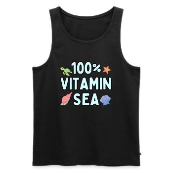 100% vitamine mer - Débardeur bio Premium Homme - noir - Devant - AI Model Male 178 light (178cm)