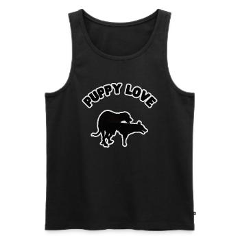 Puppy Love Black Grunge - Débardeur bio Premium Homme - noir - Devant - AI Model Male 178 light (178cm)
