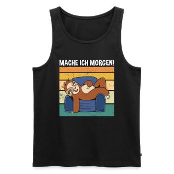 Mache Ich Morgen! Süßes Faultier - Männer Premium Bio Tank Top - Schwarz - Vorne - Michal (187cm)