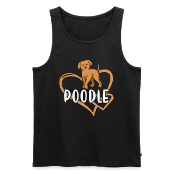 Poodle Heart - Men's Premium Organic Tank Top - black - Front - Michal (187cm)