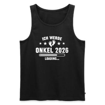 Ich werde Onkel 2026 - Männer Premium Bio Tank Top - Schwarz - Vorne - Michal (187cm)