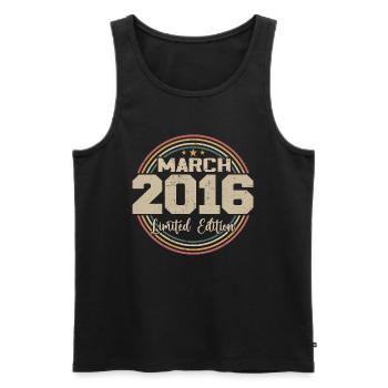 Génial Depuis Mars 2016 Anniversaire 2016 Cadeau - Débardeur bio Premium Homme - noir - Devant - Michal (187cm)