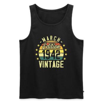 Vintage March 1942 Vintage Gift Anniversary 1942 - Men's Premium Organic Tank Top - black - Front - Michal (187cm)