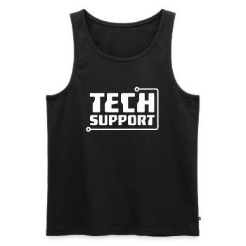 Technischer Support - Männer Premium Bio Tank Top - Schwarz - Vorne - AI Model Male 178 light (178cm)
