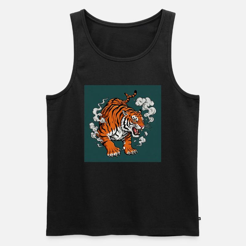Gefährlicher Tiger - Comic Vibes - Männer Premium Bio Tank Top - Schwarz