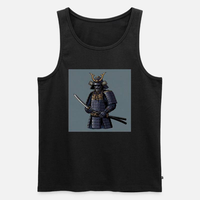 Samurai: Die Seele des Kriegers - Männer Premium Bio Tank Top - Schwarz
