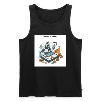 The Art of Making Money: Paths to Prosperity - Men's Premium Organic Tank Top - black - Front - AI Model Male 178 light (178cm)