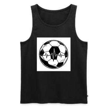 Heartbeat football: A symbol of sport - Men's Premium Organic Tank Top - black - Front - Michal (187cm)