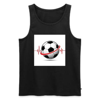 Heartbeat Football - Sport avec passion - Débardeur bio Premium Homme - noir - Devant - AI Model Male 178 light (178cm)