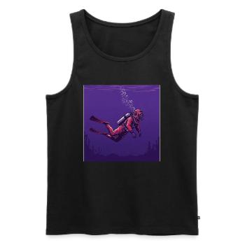 Faszination Tiefsee: Taucher und Geheimnisse - Männer Premium Bio Tank Top - Schwarz - Vorne - AI Model Male 178 light (178cm)