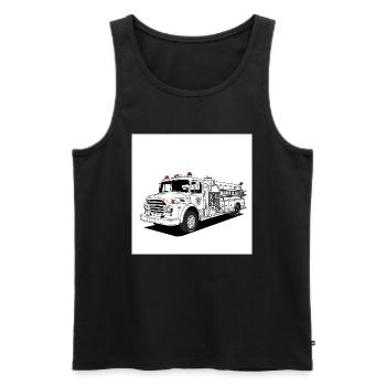 Fire truck: Heroes on wheels in action - Men's Premium Organic Tank Top - black - Front - AI Model Male 178 light (178cm)