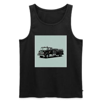 Fire truck: Fast, strong and in action - Men's Premium Organic Tank Top - black - Front - AI Model Male 178 light (178cm)