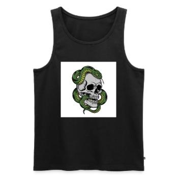 Skull & Snake – Symbol of Death - Men's Premium Organic Tank Top - black - Front - AI Model Male 178 light (178cm)