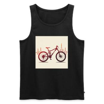 Herzschlag & Adrenalin – Mountainbike-Liebe - Männer Premium Bio Tank Top - Schwarz - Vorne - AI Model Male 178 light (178cm)