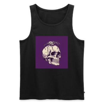 Skull and Spider – Dark Elegance of Death - Men's Premium Organic Tank Top - black - Front - Michal (187cm)
