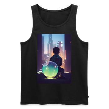 Neon Balloon - Männer Premium Bio Tank Top - Schwarz - Vorne - Michal (187cm)