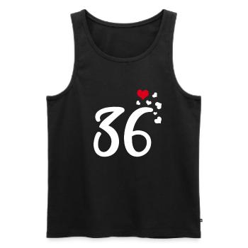 36. Geburtstag Jubiläum Herzen 36 - Männer Premium Bio Tank Top - Schwarz - Vorne - AI Model Male 178 light (178cm)