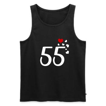 55th Birthday Anniversary Hearts 55 - Men's Premium Organic Tank Top - black - Front - AI Model Male 178 light (178cm)