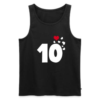 10 Herzen 10. Geburtstag - Männer Premium Bio Tank Top - Schwarz - Vorne - AI Model Male 178 light (178cm)