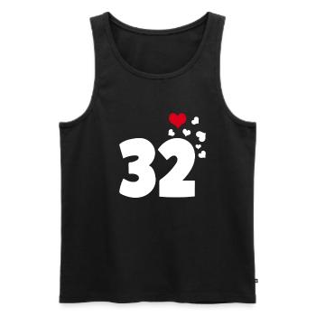 32 hearts 32nd birthday - Men's Premium Organic Tank Top - black - Front - AI Model Male 178 light (178cm)