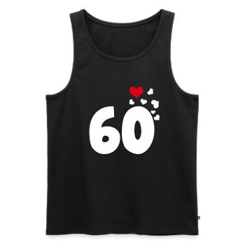 60 cœurs 60e anniversaire - Débardeur bio Premium Homme - noir - Devant - Michal (187cm)