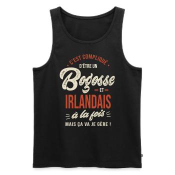 Irlandais Bogosse Cadeau Irlande - Débardeur bio Premium Homme - noir - Devant - AI Model Male 178 light (178cm)