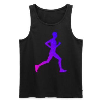 Course à pied Femme Jogging Jogging Homme - Débardeur bio Premium Homme - noir - Devant - Michal (187cm)