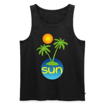 Sun in paradise - Men's Premium Organic Tank Top - black - Front - Michal (187cm)