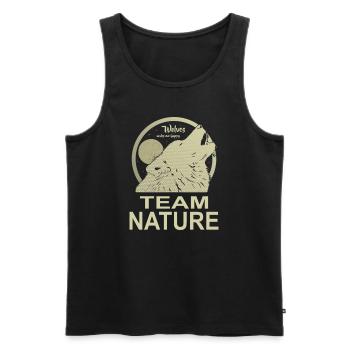 Équipe Nature Loup Lune - Débardeur bio Premium Homme - noir - Devant - Michal (187cm)