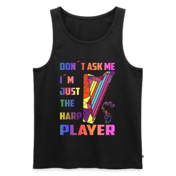 Joueurs de harpe - Débardeur bio Premium Homme - noir - Devant - Michal (187cm)