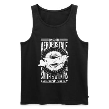 Aeropostale - Männer Premium Bio Tank Top - Schwarz - Vorne - Michal (187cm)