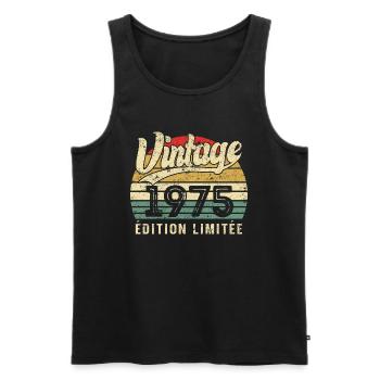 Vintage Geburtstagsgeschenk 1975 Limited Edition - Männer Premium Bio Tank Top - Schwarz - Vorne - Michal (187cm)
