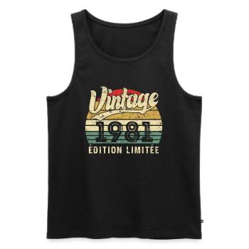 Vintage Geburtstagsgeschenk 1981 Limited Edition - Männer Premium Bio Tank Top - Schwarz - Vorne - Michal (187cm)