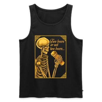 TWO BEERS OR NOT TWO BEERS - Men's Premium Organic Tank Top - black - Front - Michal (187cm)