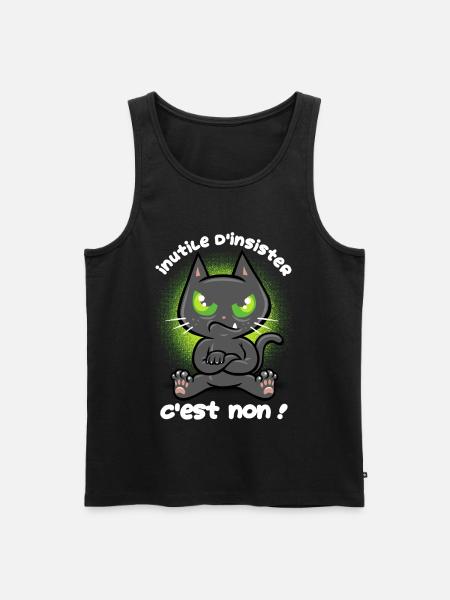 Chat têtu - Débardeur bio Premium Homme - noir