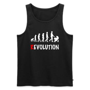 Revolution Papa Kinderwagen Geburt - Männer Premium Bio Tank Top - Schwarz - Vorne - AI Model Male 178 light (178cm)