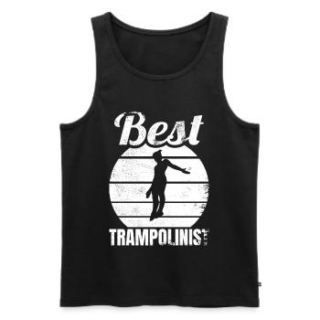 Drôle de pull trampoline - Débardeur bio Premium Homme - noir - Devant - AI Model Male 178 light (178cm)
