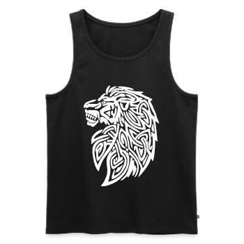 Stammes-Löwe - Männer Premium Bio Tank Top - Schwarz - Vorne - Michal (187cm)