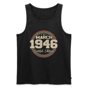 Awesome seit März 1946 Geburtstag 1946 Geschenk - Männer Premium Bio Tank Top - Schwarz - Vorne - Michal (187cm)