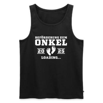 Beförderung zum Onkel 2025 lädt - Männer Premium Bio Tank Top - Schwarz - Vorne - Michal (187cm)