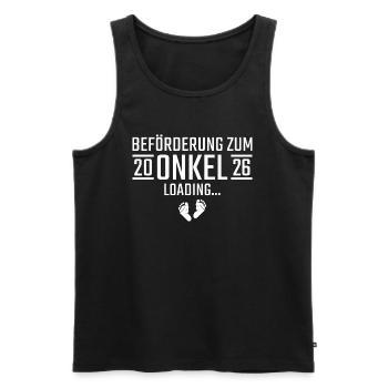 Schwangerschaftsankündigung werdender Onkel 2026 - Männer Premium Bio Tank Top - Schwarz - Vorne - Michal (187cm)