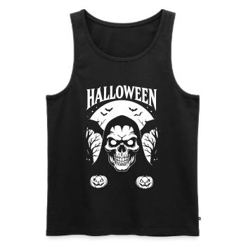 Halloween Skull in Hood Style - Men's Premium Organic Tank Top - black - Front - Michal (187cm)