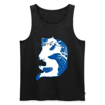 LAUNENHAFT - Männer Premium Bio Tank Top - Schwarz - Vorne - AI Model Male 178 light (178cm)