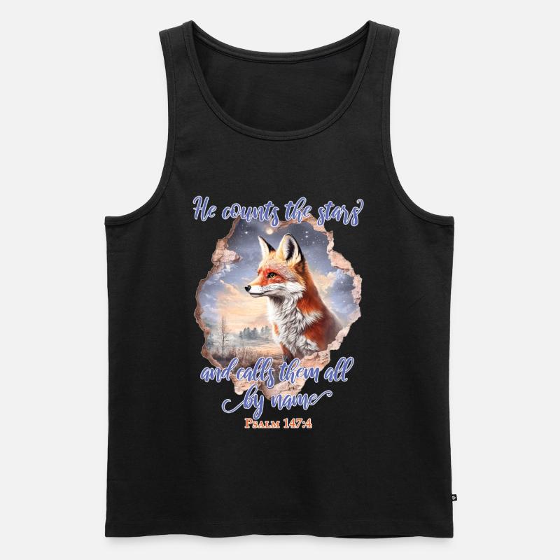 Fuchs Bibelvers Christlich - Männer Premium Bio Tank Top - Schwarz