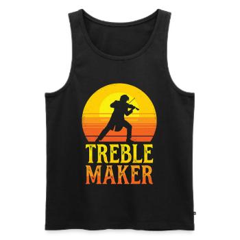 Treble Maker Wortspiel Musiker Violonist Mann - Männer Premium Bio Tank Top - Schwarz - Vorne - Michal (187cm)