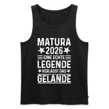 Matura 2026 Une légende quitte le site - Débardeur bio Premium Homme - noir - Devant - Michal (187cm)