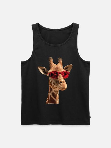 Giraffe Sunglasses - Men's Premium Organic Tank Top - black