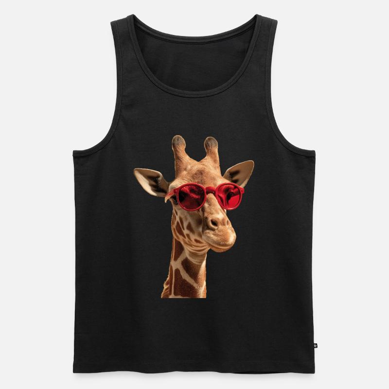 Giraffe Sonnenbrille - Männer Premium Bio Tank Top - Schwarz