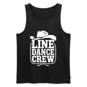 Line Dance Crew Western Logo - Männer Premium Bio Tank Top - Schwarz - Vorne - AI Model Male 178 light (178cm)